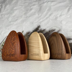 Handcrafted Wooden Napkin Holder: Minimalist Home Decor; 2-3 pcs set is cheaper image 16