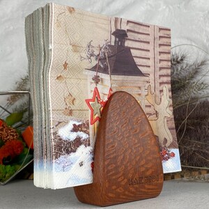 Handcrafted Wooden Napkin Holder: Minimalist Home Decor; 2-3 pcs set is cheaper image 6
