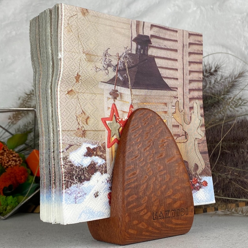 Handcrafted Wooden Napkin Holder: Minimalist Home Decor; 2-3 pcs set is cheaper image 6