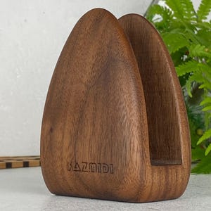 Neatly Handcrafted Walnut Wood Napkin Holder – Vertical Napkin Holder - Home Comfort -  Handmade Decor -  Housewarming Gifts