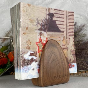 Handcrafted Wooden Napkin Holder: Minimalist Home Decor; 2-3 pcs set is cheaper image 3