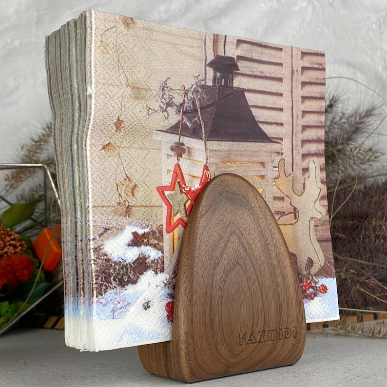 Handcrafted Wooden Napkin Holder: Minimalist Home Decor; 2-3 pcs set is cheaper image 3
