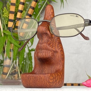 Handcrafted Eyeglass Stand – Leopardwood Glasses Holder –  Premium Quality
