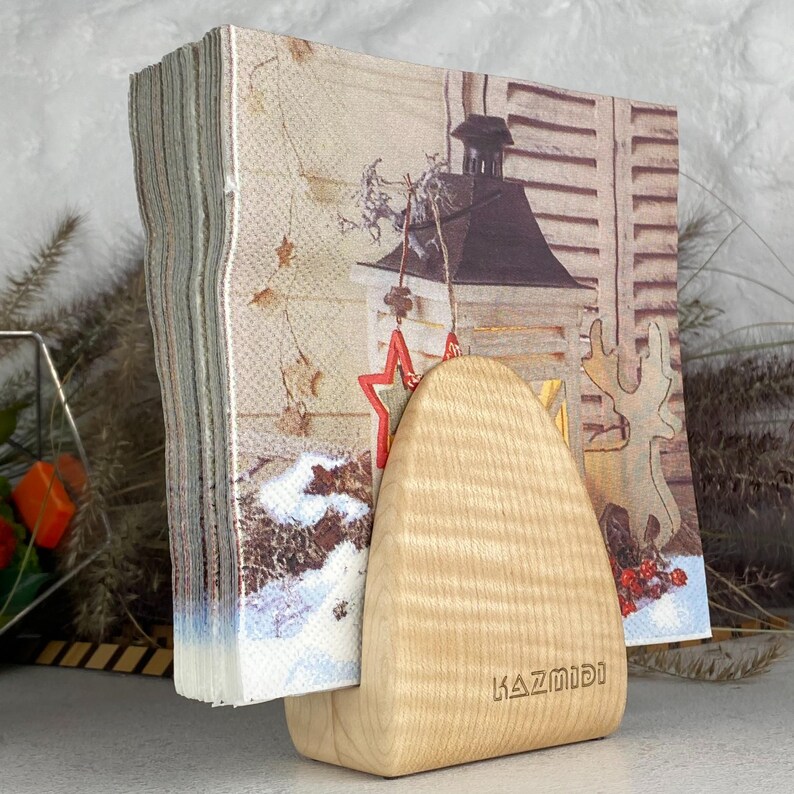 Handcrafted Wooden Napkin Holder: Minimalist Home Decor; 2-3 pcs set is cheaper image 11