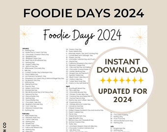 Days to Celebrate, 2024 Foodie Days Calendar, Social Media Ideas, Fun Theme Days 2024, Fun Yearly Calendar 2024, School Activities, Church