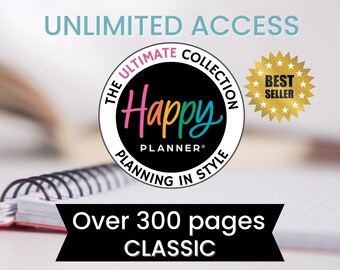 Happy Planner Template Ultimate Collection, Printable Planner Set, Daily Weekly Monthly 2024 + 2025, Happy Planner Classic, Filler Paper