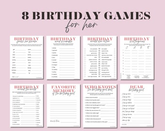 Birthday Games for Her, Printable Modern Birthday, Party Games for Women, Birthday Girl Bundle 21st, Milestone Birthday Games, Games Bundle