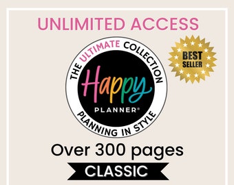 Happy Planner Template Ultimate Collection, Printable Planner Set, Daily Weekly Monthly 2024 + 2025, Happy Planner Classic, Filler Paper