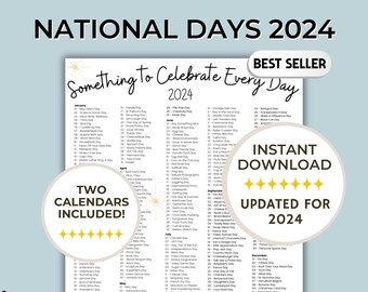 Days to Celebrate, 2024 National Days Calendar, Social Media Ideas, Fun Theme Days 2024, Fun Yearly Calendar 2024