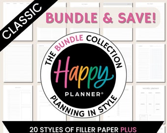 Happy Planner Bundle, Planner Templates, Digital Planner Pages, Filler Paper, Printable Planner Inserts, Happy Planner Daily, Planner 2024