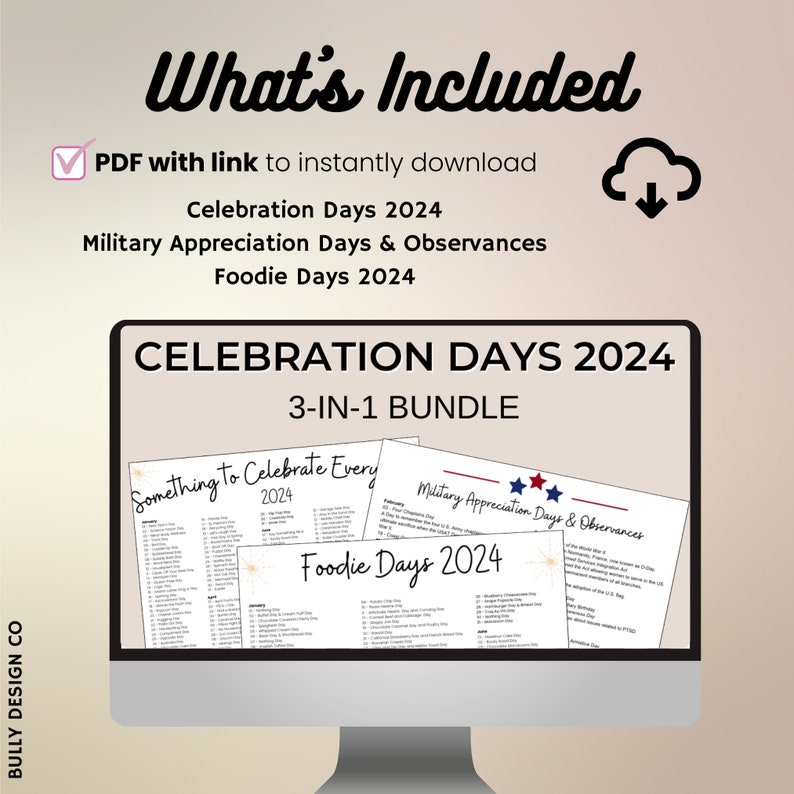 Days to Celebrate 2024 National Days Calendar Social Media Etsy