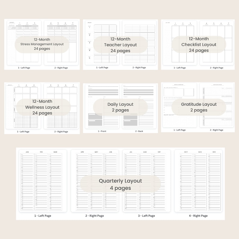 Happy Planner Template Ultimate Collection, Printable Planner Set, Daily Weekly Monthly 2024 2025, Happy Planner Big, Filler Paper image 4