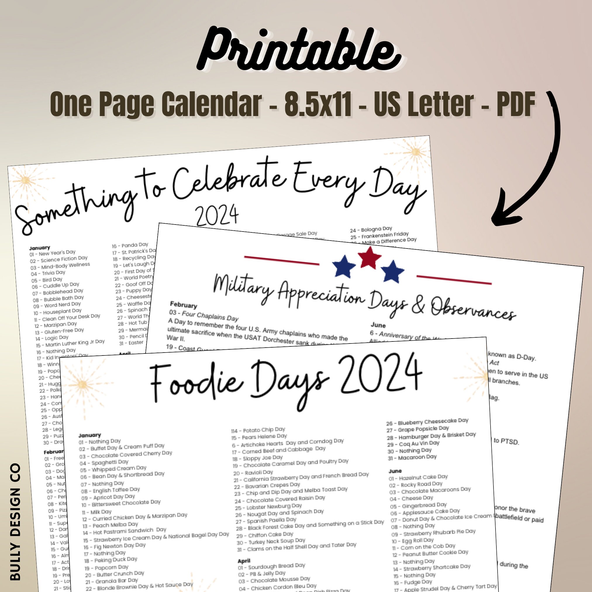 Days to Celebrate 2024 National Days Calendar Social Media Etsy