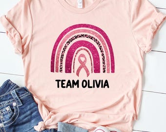 Custom Cancer Support Shirt, Cancer Warrior Shirt, Breast Cancer Team Shirt, Cancer Awareness Shirt, Cancer Rainbow Tee, Breast Cancer Gifts