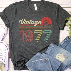 Vintage 1977 Retro Shirt, 48th Birthday, 48th Birthday Gift, 48th Birthday Gift For Women, 48th Birthday Gift For Men, 48th Birthday Party