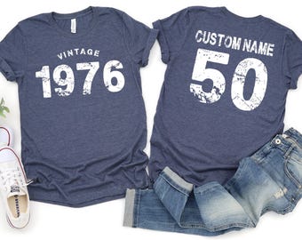Vintage 1976 Tee, 50th Birthday Shirt, 50th Birthday Gift, 50th Bday Party, Best Friend Birthday Gift, Classic Vintage, Retro Gift, Mom Gift
