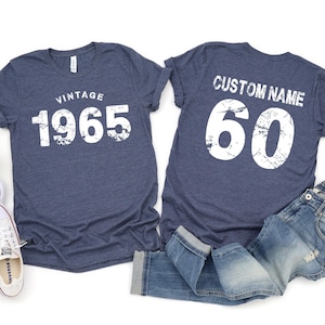 Vintage 1965 Tee, 60th Birthday Shirt, 60th Birthday Gift, 60th Bday Party, Best Friend Birthday Gift, Classic Vintage, Retro Gift, Mom Gift