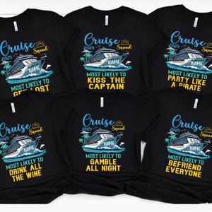 Custom Cruise Crew 2025 Most Likely to Shirt, Funny Family Matching Cruise Shirt, Custom Name Cruise Crew Shirt, Friends Cruise Shirts