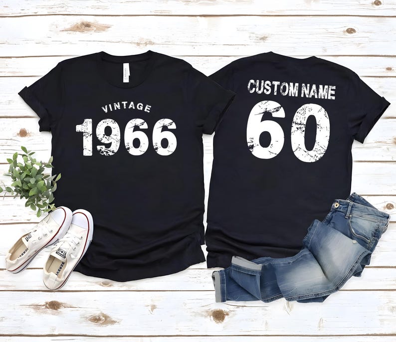 Vintage 1966 Tee, 60th Birthday Shirt, 60th Birthday Gift, 60th Bday Party, Best Friend Birthday Gift, Classic Vintage, Retro Gift, Mom Gift image 2