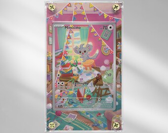 Minccino #182 - Temporal Forces - Scarlet & Violet Era - Pokemon Extended Artwork Protective Card Display Case