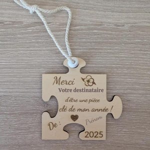 Personalized wooden puzzle – Thank you teacher, teacher, ATSEM, nanny, AVS – End of school year gift for children