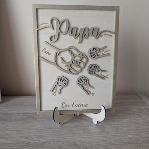 Personalized “Best Dad in the World” wooden plaque – Engraved first names + message – Father’s Day gift