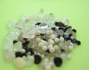 White and Black Cluster of Stones and Gems