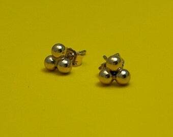 TRIO BALL CLUSTER Stud Earrings Gold Filled