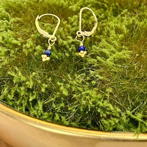 LAPIS Gold Filled Lever Back Earrings with Gold Filled Loop Accent