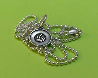 VOLLEYBAL ATHLETE Charm Necklace with Sterling Ball Chain 16" or 18"