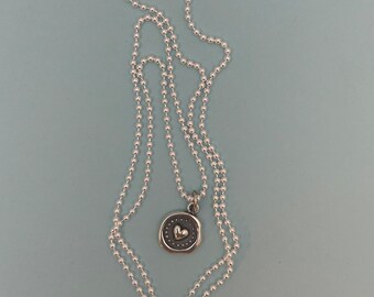 ENCIRCLED WITH LOVE Sterling Silver Pendant with Ball Bead Chain/Gift for Her/Anniversary Gift/Friend Gift