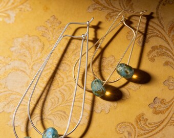 LUCKY GREEN grote hangoorbellen in gold filled of sterlingzilver E72