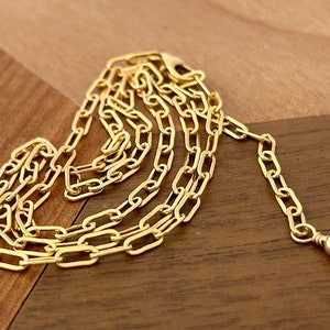 GOLD gefüllte Büroklammer Kette/Layering Kette/40-45 cm/Gold Filled/Sterling Silber/Geschenk für Sie