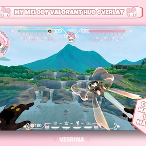 Pinke Melodie Valorant Overlay | Anpassbares Valorant Spiel |  | Mystery Map | Pinker süßer Wasserlauf Overlay | Zucken | Obs | |