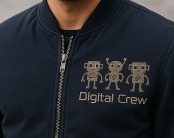 Robot Embroidery Design – 'Digital Crew' Fill Stitch (Digital Download)