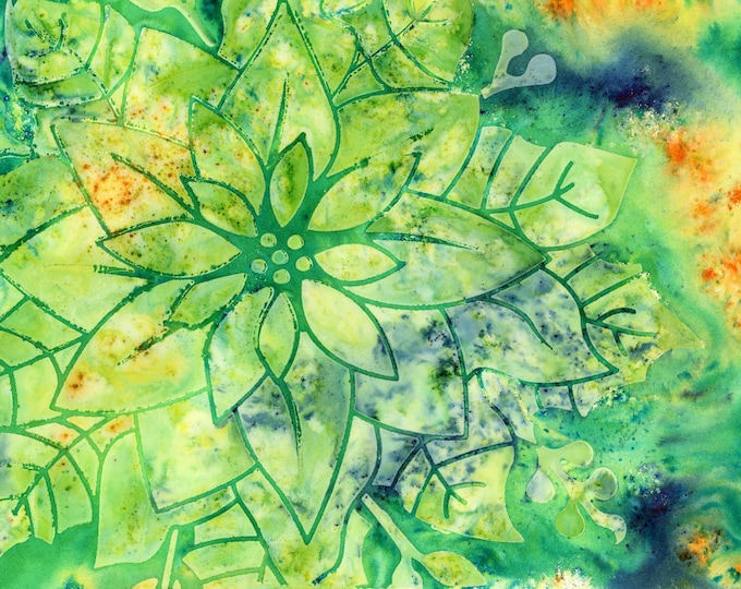 Poinsettia Watercolor Mixed Media Original Painting Giftable Floral
