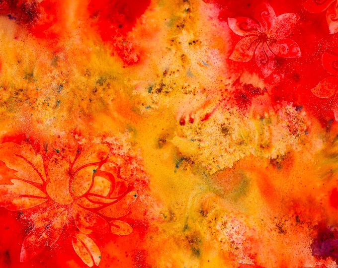 Dahlias Watercolor Mixed Media Vibrant Original Painting
