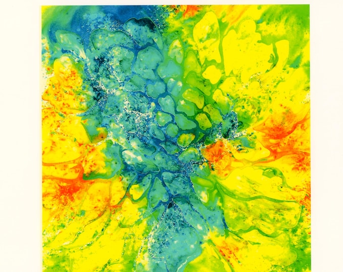 Fine Art Print Abstract Floral from Original Watercolor/Mixed Media Painting