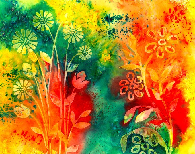 Wildflowers Floral Watercolor Mixed Media Original Painting Giftable