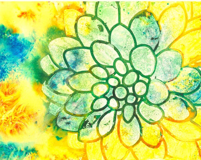 Brilliant Blossom Watercolor/Mixed Media Original Painting