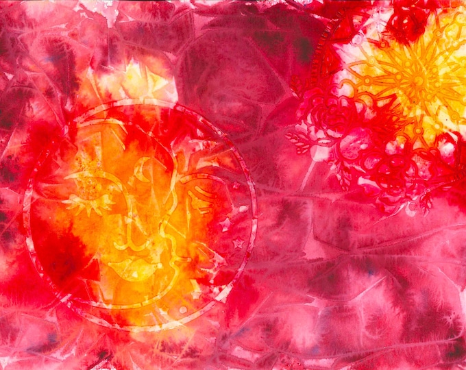 Celestial Watercolor Mixed Media Original Painting