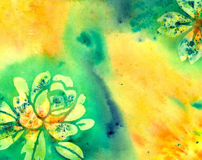 Floral Watercolor Mixed Media Original Painting