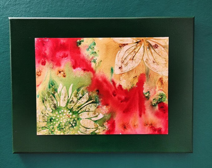 Brilliant Floral Painting Original Watercolor/Mixed Media