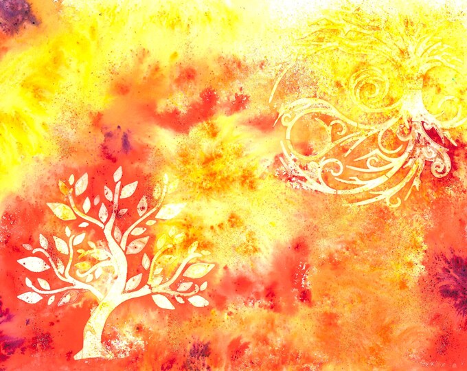Vibrant Watercolor Mixed Media Original Painting
