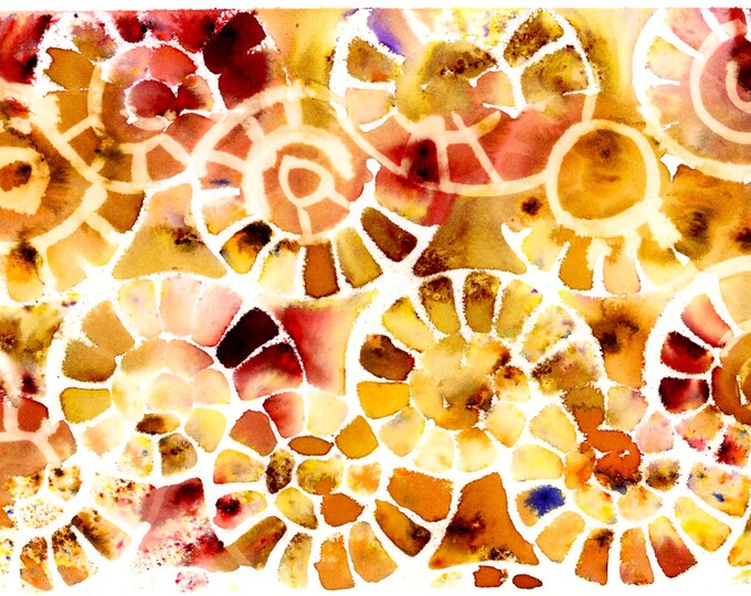 Seashells Original Watercolor/MIxed Media Painting