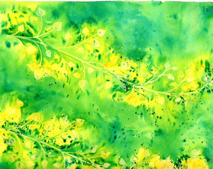 Vines Watercolor Mixed Media Original Painting Giftable