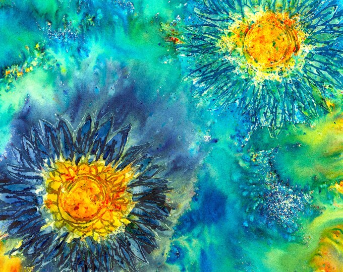 Chrysanthemum Flowers Watercolor/Mixed Media Original Painting