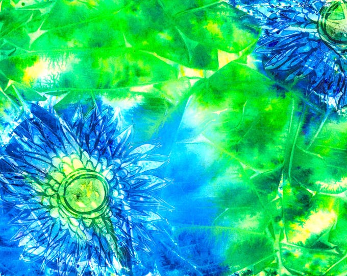 Floral Chrysanthemums Watercolor Mixed Media Original Painting Batik Collection