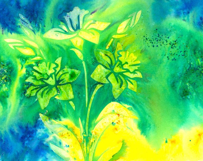 Daffodils Floral Watercolor Mixed Media Original Painting Giftable