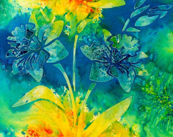 Fine Art Print from Original Watercolor Mixed Media Painting Daffodils